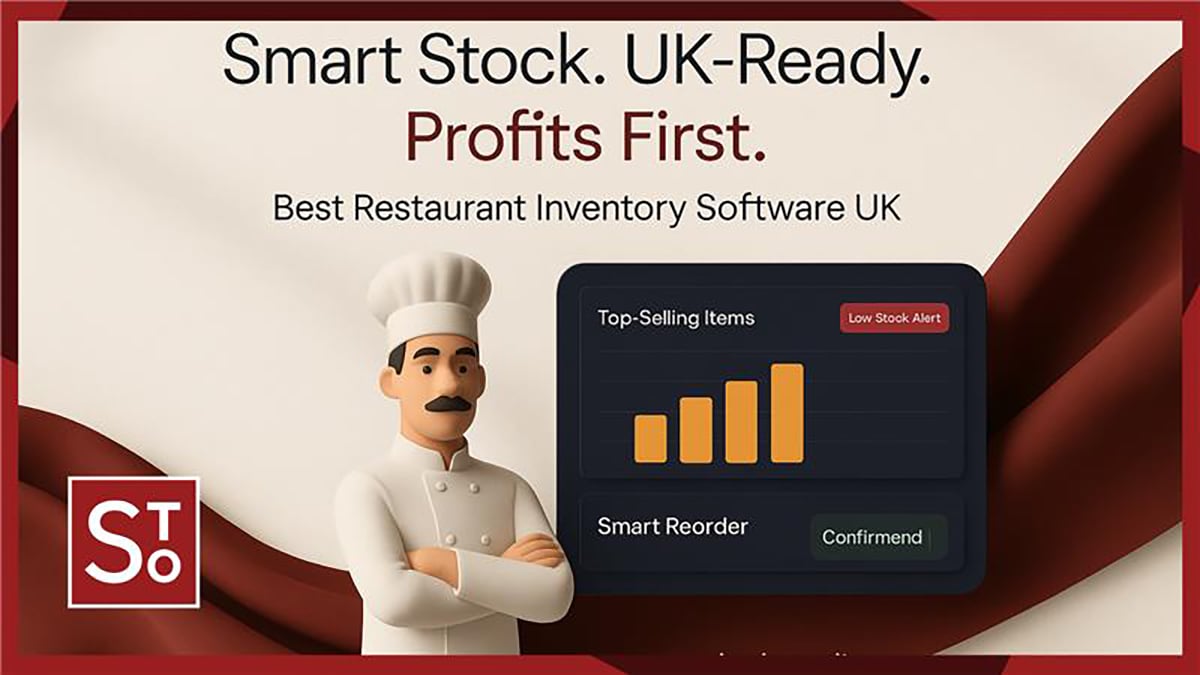 Chef checking stock levels on tablet using StockTake Online’s cloud-based restaurant inventory software in UK kitchen