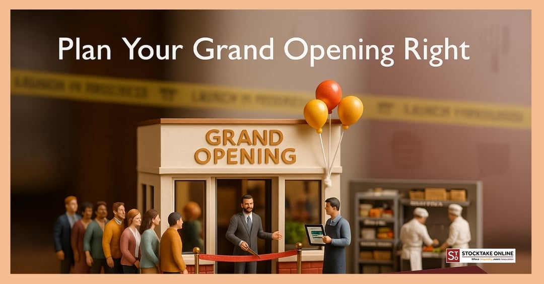  Restaurant owner welcoming customers at grand opening event