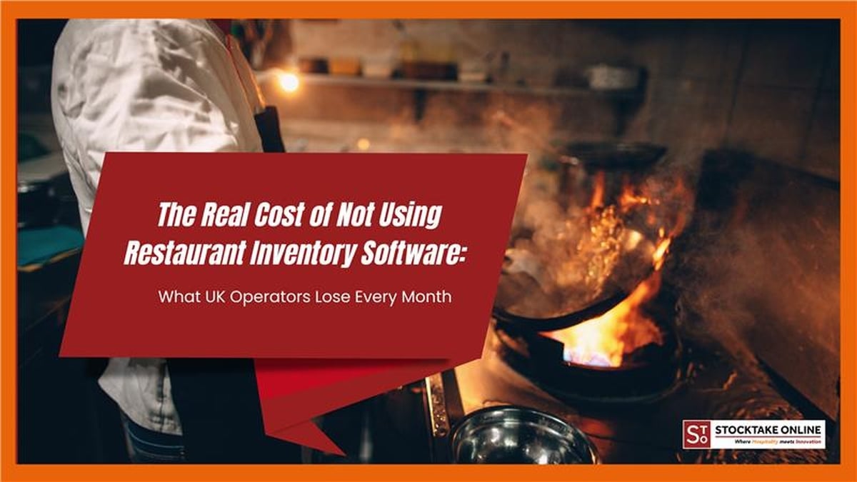 A chef using restaurant inventory management software to track fresh produce and food costs.