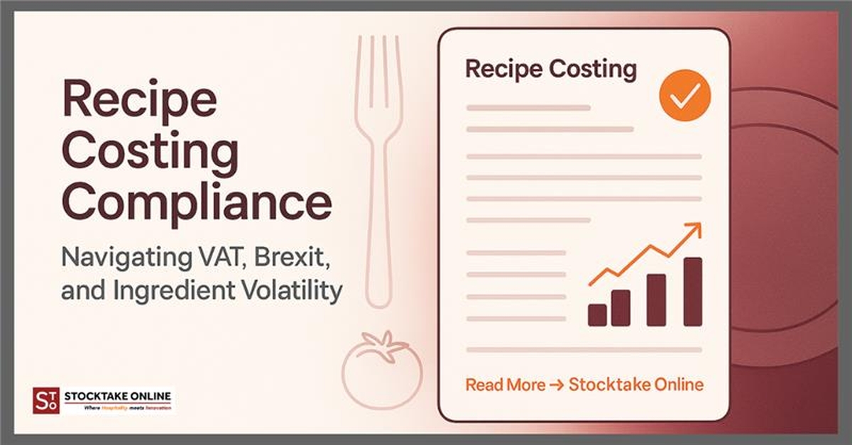 Chef and CFO using Stocktake Online restaurant inventory software for recipe costing compliance in the UK and EU